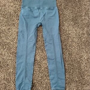 Free People Karma High Ribbed Waisted- Seamless- Washed Blue M/L